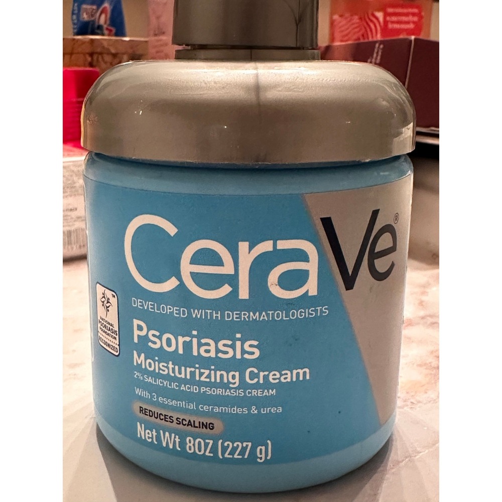 CeraVe Psoriasis Moisturizing Cream Women 8oz Blue Excellent 2% Salicylic Acid